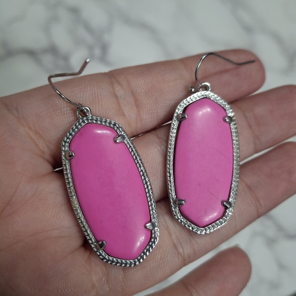 Kendra Scott Pink Stone Earrings - Picture 1 of 5